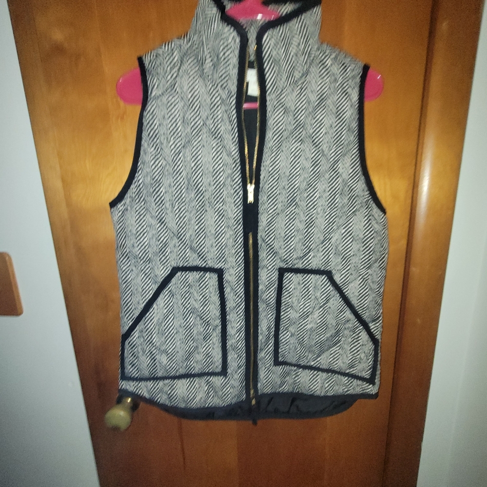 Black and White Herringbone Vest
